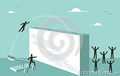 Teamwork motivation Business strategy for success concept Vector Illustration