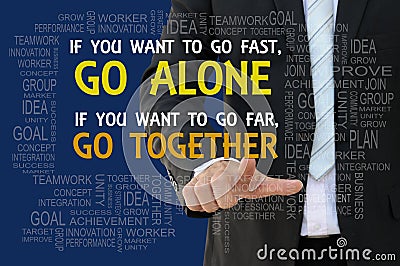 Teamwork motto business concept Stock Photo