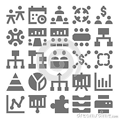 Teamwork, Organization Vector Icons 2 Stock Photo