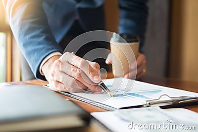 Teamwork process. young business manager working startup project Stock Photo