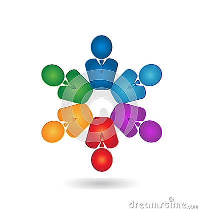 Teamwork professional business people logo Vector Illustration