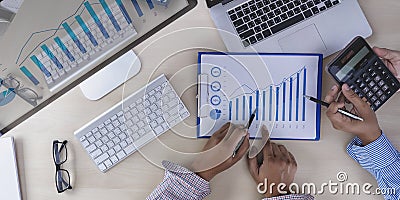 Teamwork reports accounting concept analyzing financial Stock Photo