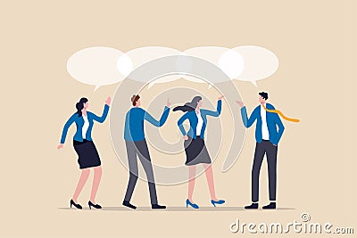 Teamwork share opinion, team meeting sharing idea to solve problem, discussion and thought in business meeting concept, Vector Illustration