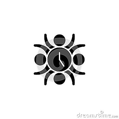 Teamwork skills black icon concept. Teamwork skills flat vector symbol, sign, illustration. Vector Illustration