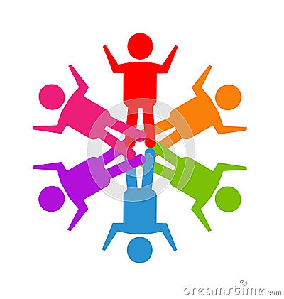 Teamwork social media people logo vector Vector Illustration