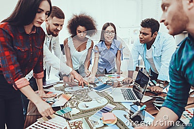 Teamwork. Spend Brainstorming. Nationalities. Stock Photo