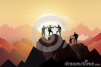 Teamwork to help success together, leadership to lead team to achieve goal or target Stock Photo