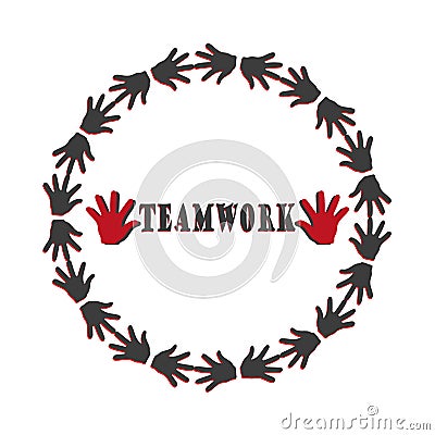 teamwork together hand circle vector element Vector Illustration