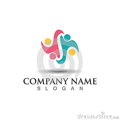 Teamwork union logo community, grup and people vector template Stock Photo