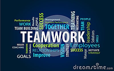 Teamwork Word Cloud Stock Photo