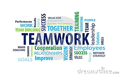 Teamwork Word Cloud Vector Illustration