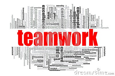 Teamwork word cloud Stock Photo