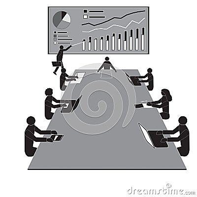 Teamwork workshop meeting, office workers teams Vector Illustration