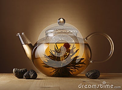 Teapot with Chinese tea Stock Photo