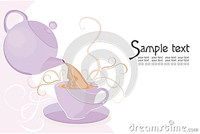 Teapot and cup Vector Illustration