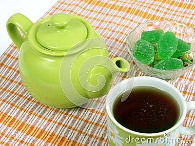 Teapot with a cup Stock Photo