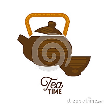 Teapot and a cup Vector Illustration