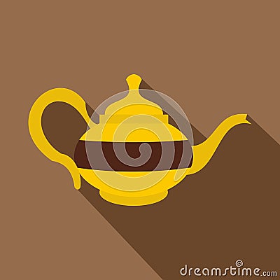 Teapot icon, flat style Vector Illustration