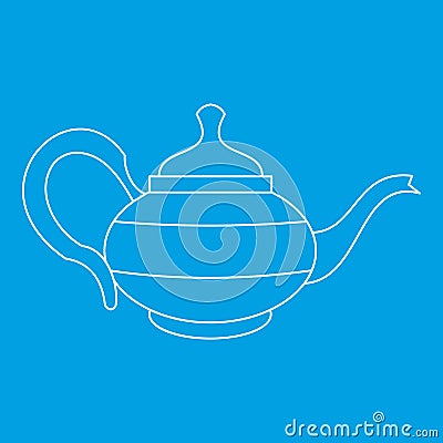 Teapot icon, outline style Vector Illustration