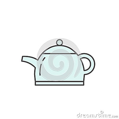 Teapot kettle icon. Kitchen appliances for cooking Illustration. Simple thin line style symbol Stock Photo