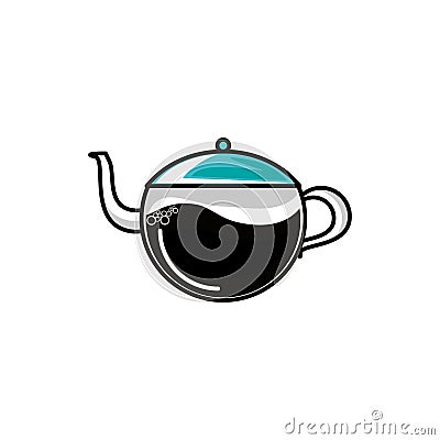 teapot kitchen isolated icon Cartoon Illustration