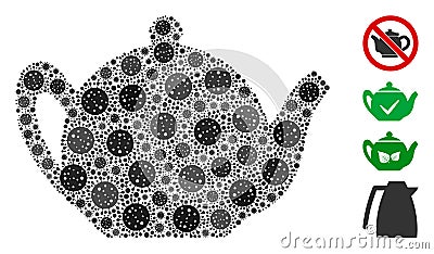 Teapot Mosaic of CoronaVirus Elements Stock Photo
