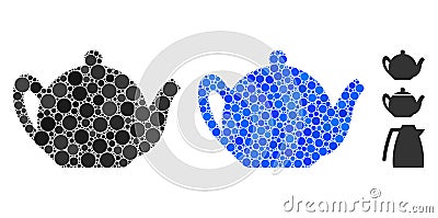 Teapot Mosaic Icon of Circle Dots Stock Photo