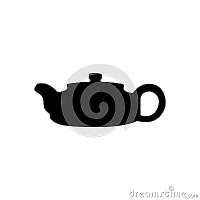 Teapot Silhouette. Black and White Icon Design Elements on Isolated White Background Vector Illustration