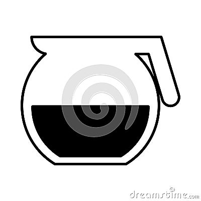 Teapot silhouette isolated icon Vector Illustration