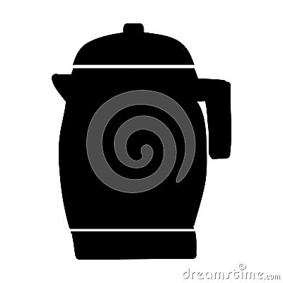 Teapot silhouette isolated icon Vector Illustration