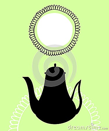 Teapot silhouette menu Stock Photo