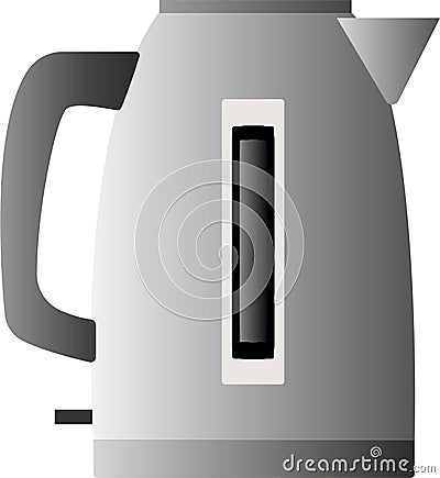 Teapot. Silver electric kettle for the kitchen. Vector Illustration