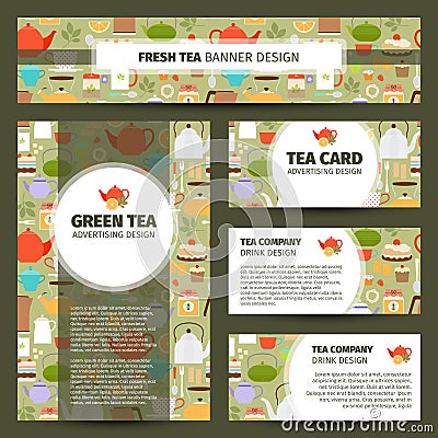 Teapots and cups pattern corporate identity Vector Illustration