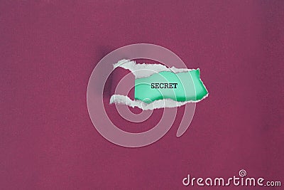 Tear color paper to see secret text , business Stock Photo