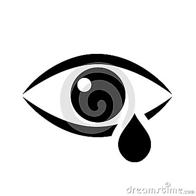 Tear eye vector icon Vector Illustration