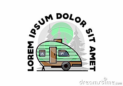 Teardrop camper vintage illustration design Vector Illustration