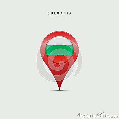 Teardrop map marker with flag of Bulgaria. Vector illustration Vector Illustration