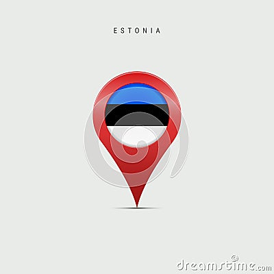 Teardrop map marker with flag of Estonia. Vector illustration Vector Illustration