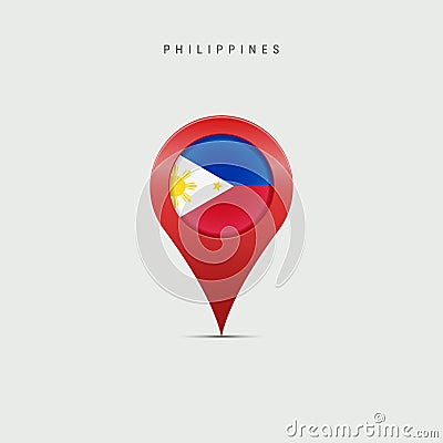 Teardrop map marker with flag of Philippines. Vector illustration Vector Illustration