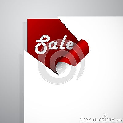 Teared paper with Sale sign. Vector Illustration