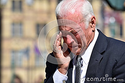 Tearful Adult Senior Business Executive Stock Photo