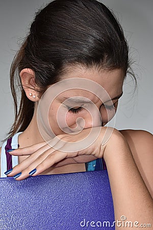 Tearful Female Student Stock Photo