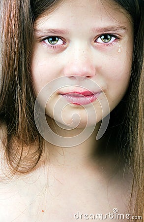 Tearful girl Stock Photo