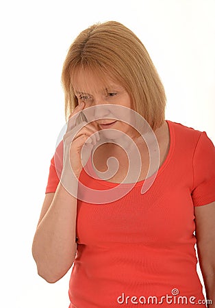 Tearful woman Stock Photo