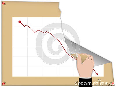 Tearing graph down Vector Illustration