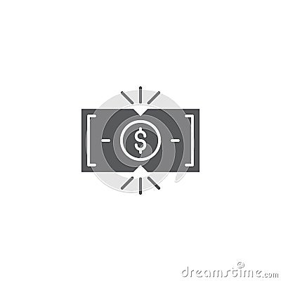 Tearing money banknote vector icon symbol isolated on white background Vector Illustration