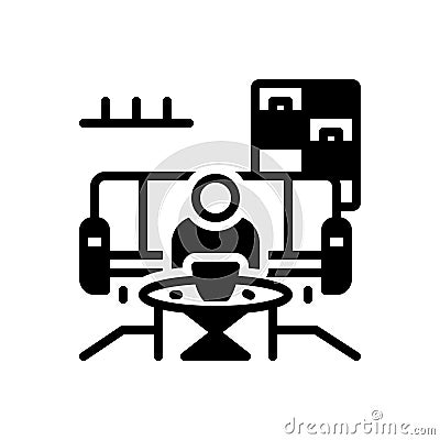 Black solid icon for Tearoom, cafe and coffee Vector Illustration