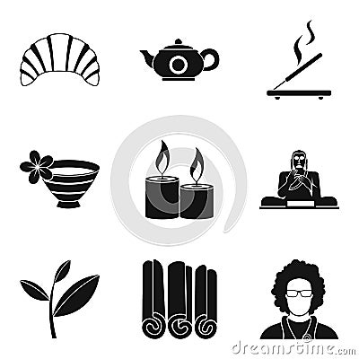 Tearoom icons set, simple style Vector Illustration