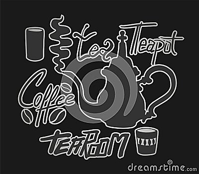 Tearoom set elements Vector Illustration