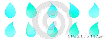 Tears shape icon with blue and green colorful rays sunlight, abstract background texture vector illustration flat design Vector Illustration